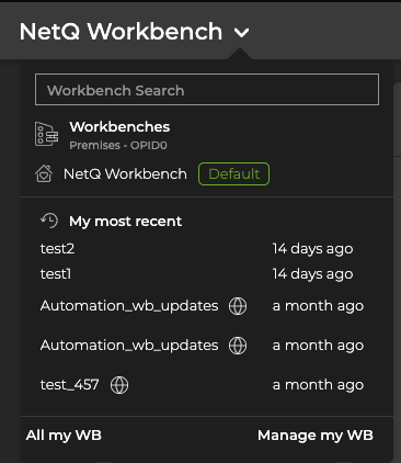 list of available workbenches