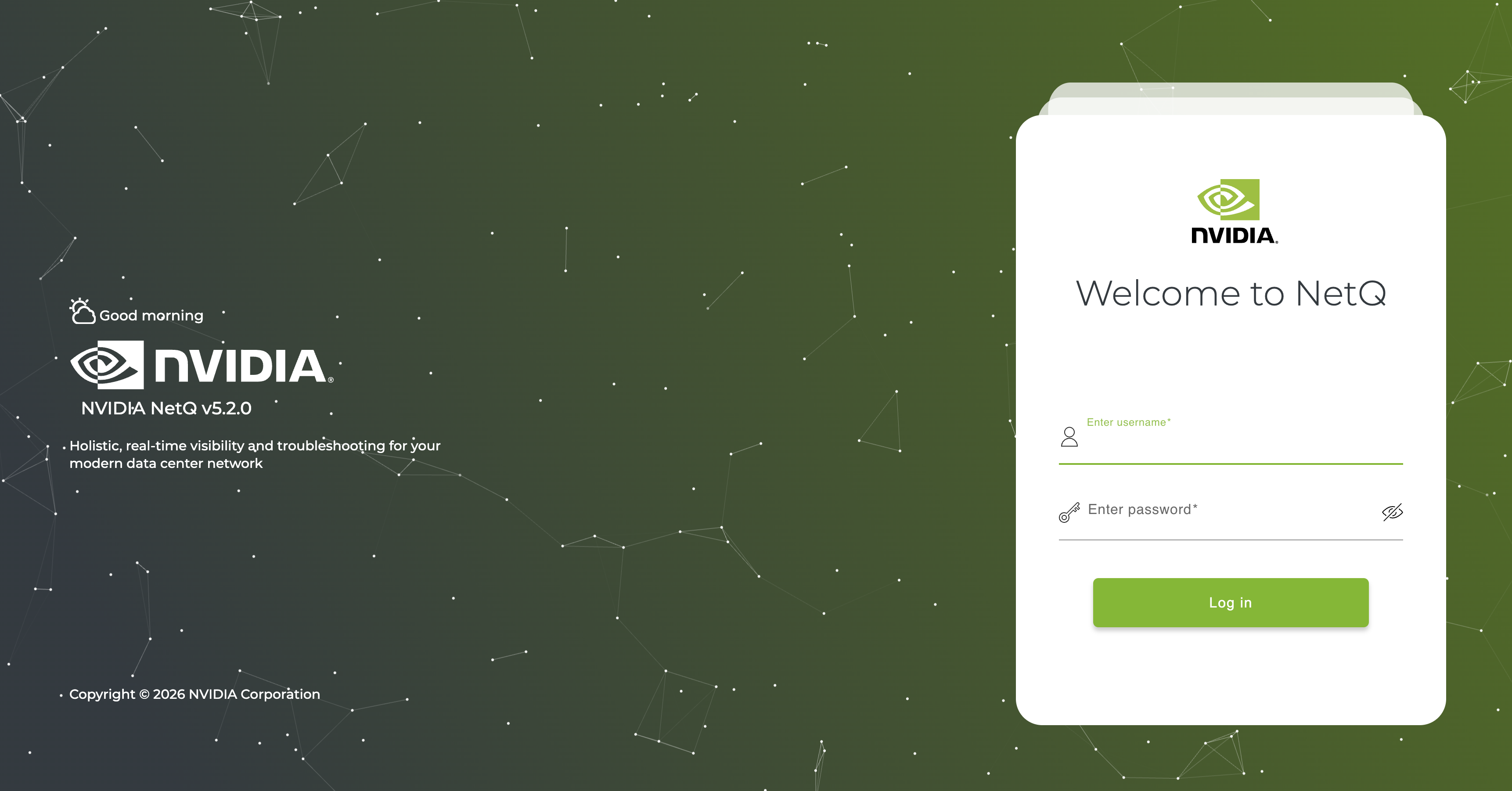 NetQ login screen
