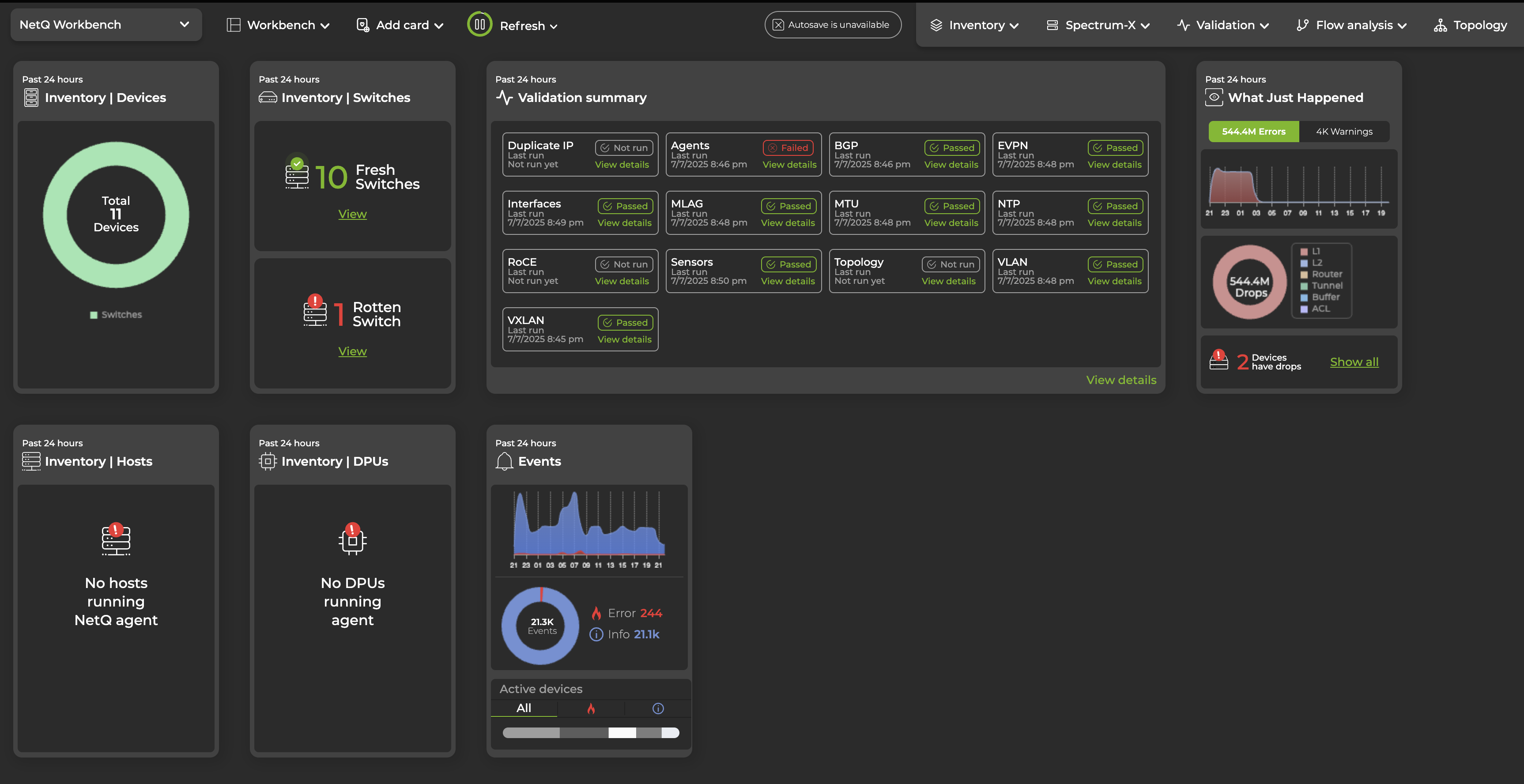 workbench displaying task bar and dashboard