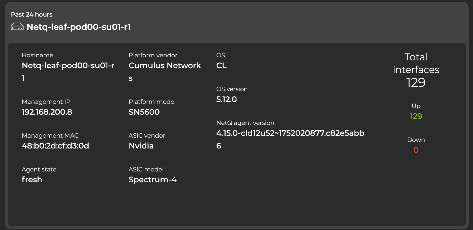 large switch card displaying attributes